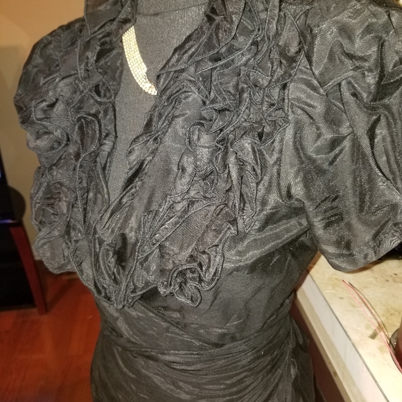 Black Ruffled Blouse - Picture 3 of 3